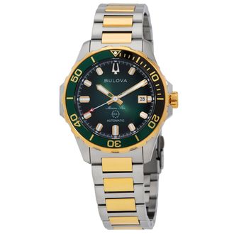 Bulova Marine Star Automatic Green Dial Mens Watch 98B467