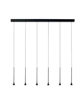 Fabas Luce Lampada A Sospensione Susa Led 30w 2790lm 3000k Dimmerabile A Taglio Di Fase, Struttura In Metallo Nero, Ip20 - Susa