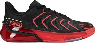 K-Swiss Mens Ultrashot 4 Tennis Shoe In Black/neon Lava/chili Pepper