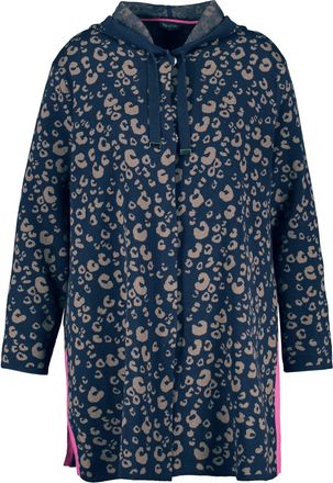 Samoon Womens 132008-25310 Jacke Strick, Blue Berry gemustert, 42