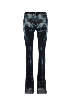Jean Paul Gaultier Womens Printed Tulle Pant Blacknavylightblue Exterior: Nylon Pantaloni