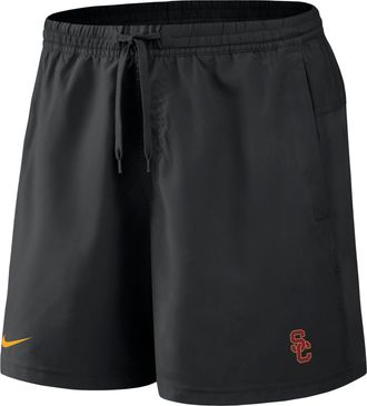 Nike USC Primetime Primary Logo Nike Mens Dri-FIT College Form Shorts in Black | 045T00ASCJ-8DV