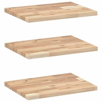 Berkfield Home Floating Shelves 3 pcs 40x30x2 cm Untreated Solid Wood Acacia in Brown | Size: 40 x 30 x 2 cm