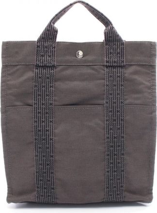 Herm&egrave;s Gray Nylon Canvas Backpack (Pre-Owned)