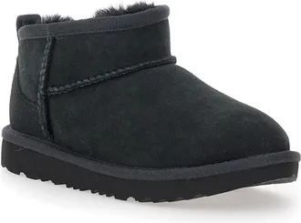 UGG Girls Ankle Boots Ultra Mini Black Suede