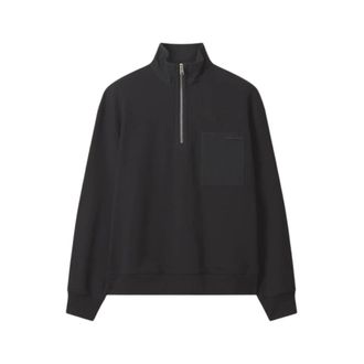 Maison Kitsun&eacute; Zip-throughs, male, Black, Size: 2XL Half-zip Nylon Pocket Sweatshirt