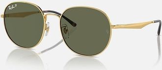 Ray-Ban Polarized Green Round Unisex Sunglasses RB3727D 001/9A 57