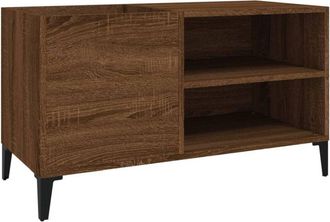 vidaXL Vidaxl - Mueble discos madera contrachapada roble marrón 84,5x38x48 cm