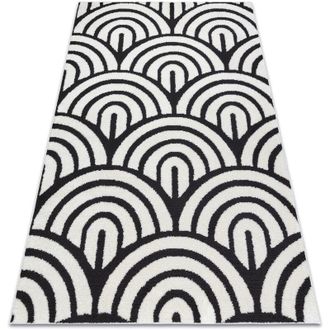 RugsX Alfombra Moderna Mode 8629 Conchas Crema / Negro Black 240x330 Cm