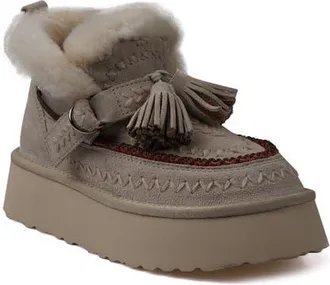 Zigi Soho Mindey Faux Fur Tassel Bootie in Off White Suede at Nordstrom, Size 10Us
