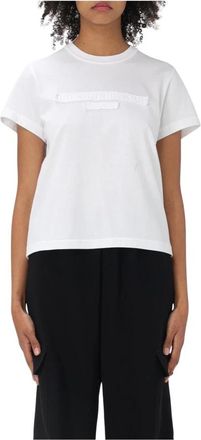 Alexander Wang T-Shirts, female, White, XS, White Short Sleeve Tee with Frayed Detail