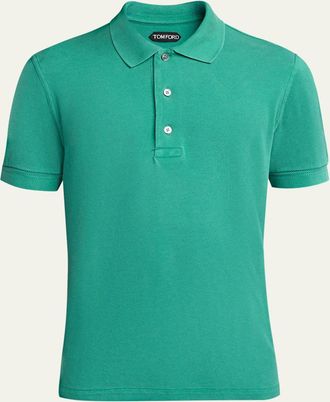 Tom Ford Mens Lyocell Pique Polo Shirt