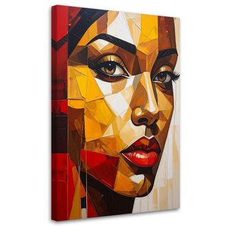 Feeby Cuadro En Lienzo, Rostro De Mujer Abstracci&oacute;n Colorida, 80x120