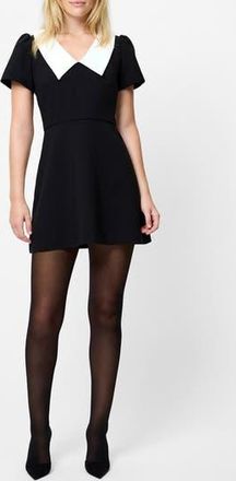 French Connection Azra Collared Minidress in Black-White at Nordstrom Rack, Size 14