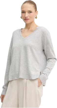 Liu Jo Sweatshirts & Hoodies - Dames - V-hals truien - Grijs - M - Truien & Vesten