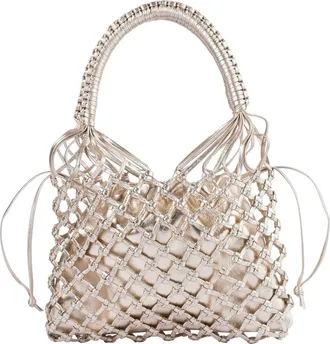 Adriana Castro La Red Mini Mesh Bag In Leather in Gold at Nordstrom, Size Small