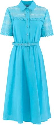 Ermanno Scervino Macram&eacute; Lace Shirt Dress - Dames - Shirt Kleedjes - Blauw - L - Kleedjes