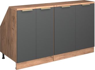 Vicco Conjunto De Armarios Para Techo Inclinado Rion, Antracita-oro, 140 Cm Lote De 2 Carcasas De Armario 60 Cm De Profundidad, Vicco