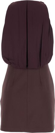 Elisabetta Franchi Womens Bordeaux Sleeveless Dress With Chain Decoration Polyester