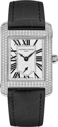 Frederique Constant Classics Carree Quartz Diamond Silver Dial Watch FC-235S2CD6