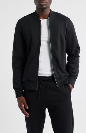 Paul Smith Sports Organic Cotton Zip Sweatshirt in Black at Nordstrom, Size Xx-Large