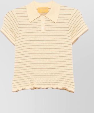 Guest In Residence cashmere smocked contoured-fit polo shirt