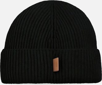 Ami Mens AMI LABEL WOOL HAT - Black - Size: OS