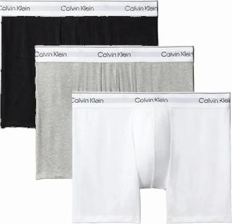 Calvin Klein Mens Calvin Klein 3-Pack Boxer Briefs Icon Cotton Stretch, Black/White/Grey Heather - Size: 32/34/35