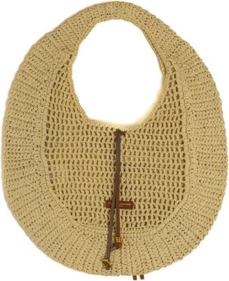 Gianni Chiarini Nefeli Hobo Bag - Dames - Handtassen - Beige - ONE Size - Linnen - Tassen