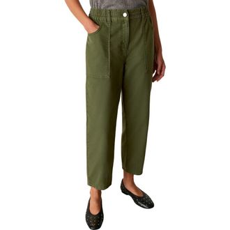 Whistles Relaxed Fit Tessa Trouser in Khaki at Nordstrom, Size 10