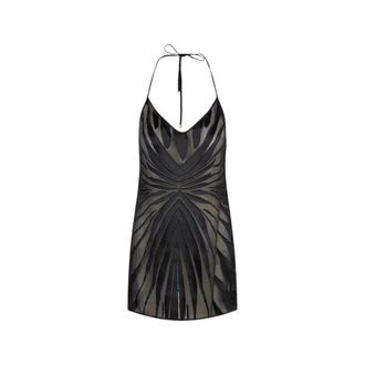Roberto Cavalli Mini Slip Dress With Ray Devor&eacute; Print - female - Roberto Cavalli - Party Dresses - Black - XS - Dresses