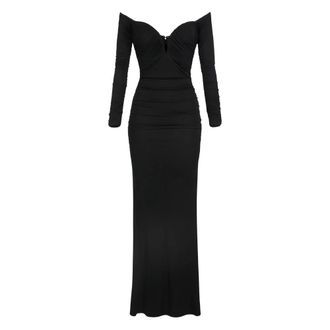 Elisabetta Franchi Off-shoulder Ruched Dress