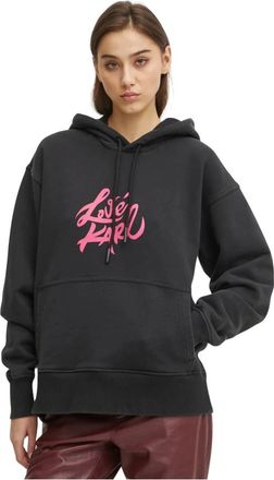Karl Lagerfeld Logo-print Hoodie - Dames - Hoodies - Zwart - L - Katoen - Hoodies & sweatvesten