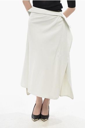 Yohji Yamamoto Midi Jersey Skirt with Side Slits size Xxs