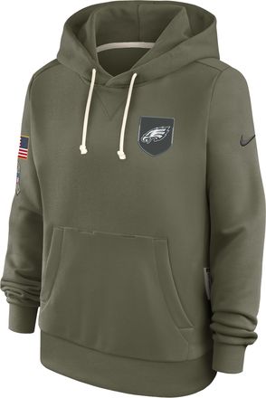 Nike Philadelphia Eagles Salute to Service Sideline Nike Womens Dri-FIT NFL Pullover Hoodie in Brown | 03C32DHA2R-ACE