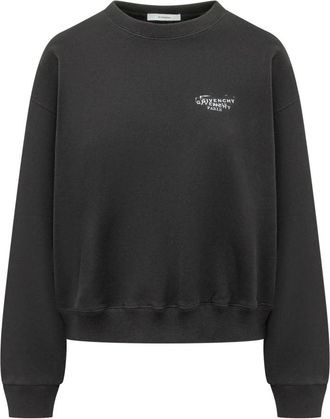 Givenchy Sweatshirt van fleece met Stamp-print - Dames - Sweatshirts - Zwart - M - Katoen - Hoodies & sweatvesten