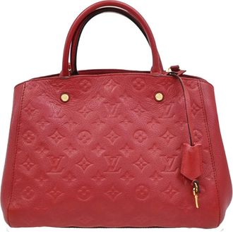 Louis Vuitton Montaigne Handbag Monogram Empreinte Leather Red Leather Handbag (Pre-Owned)