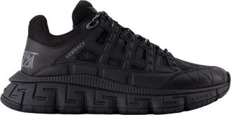 Versace Trigreca Jacquard Sneakers - Heren - Sneakers - Zwart - 39 EU - Katoen - Schoenen