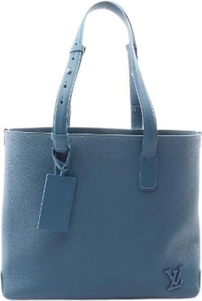 Louis Vuitton Pre-owned Aerogram Leather Tote Bag - Dames - Vintage Shopper - Blauw - ONE Size - Leer - Vintage