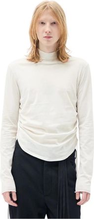 Ann Demeulemeester Tops, Heren, Wit, XS, Katoen, Lenart Top met opstaande kraag