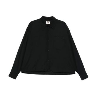 A Paper Kid Light Jackets, male, Black, Size: L Buttoned Shirt