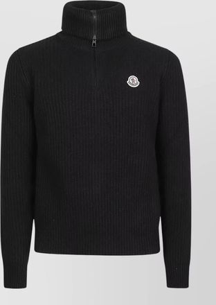 Moncler ribbed wool zip turtleneck sweater