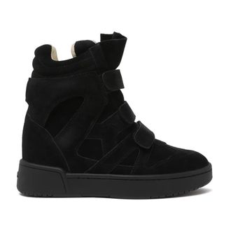 Isabel Marant Schoenen, Dames, Zwart, 36 EU, Leer, Wedge High-Top Sneakers