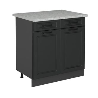 Vicco Mueble Bajo De Cocina R-line, Antracita Casa De Campo, 80 Cm Et M&aacute;rmol