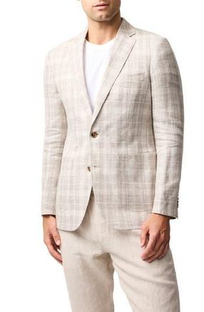 Rodd & Gunn Waverly Park Plaid Linen Sport Coat in Oatmeal at Nordstrom Rack, Size Large