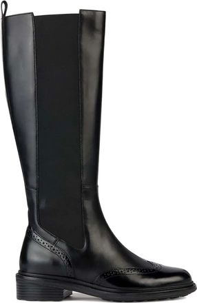 Geox knee-high boots - women - Calf Leather/Fabric/Polyurethane/Fabric/Calf Leather - 36 - Black