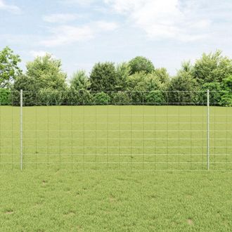Berkfield Home Fence Posts 22 pcs U-Channel 100 cm Galvanised Steel in Silver