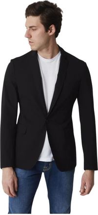 Dondup Getailleerd Jas Slim Fit - Heren - Blazers - Zwart - S - Leer - Jassen