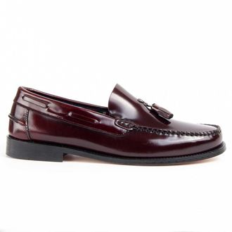 Purapiel Mens Loafer Castellar3 Burgundy Leather - Size UK 9.5