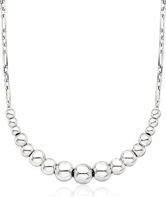Ross-Simons Sterling Silver Graduated Bead Necklace